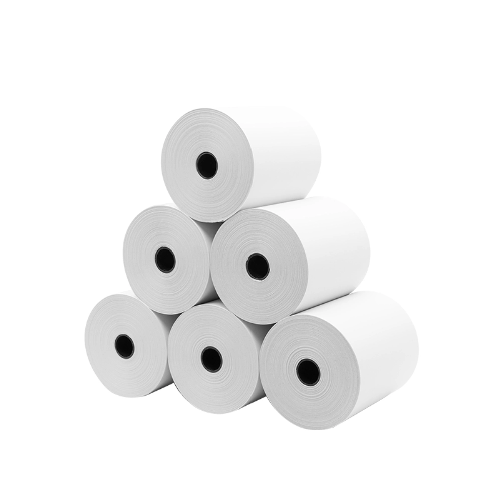 65rollo de papel térmico gsm de 80 mm de ancho para cajero automático y cajero automático