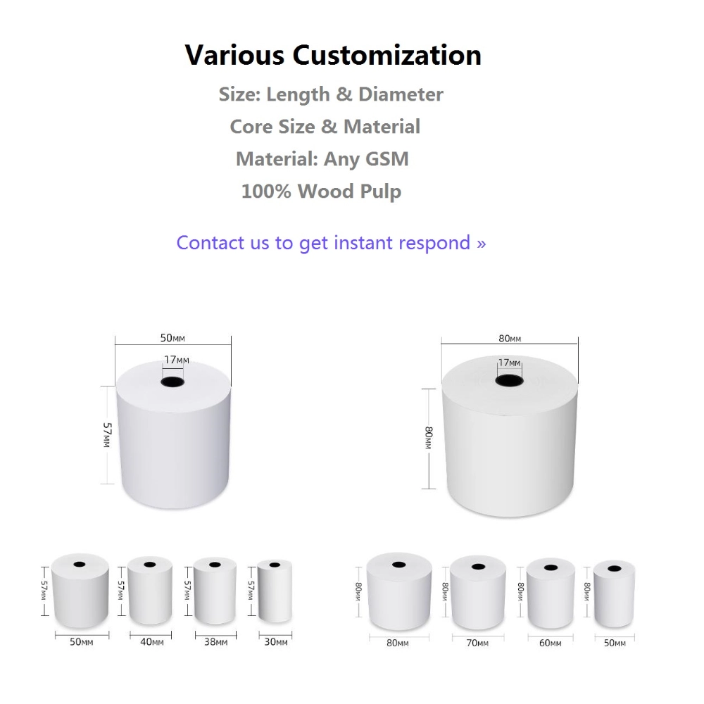 80MM Caja registradora al por mayor de rolo térmico