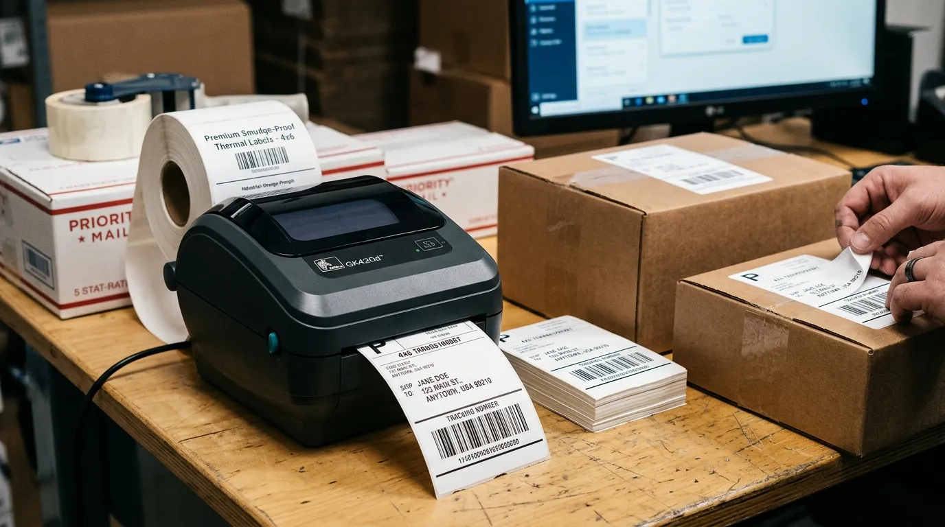 Etiquetas de envío para embalaje de comercio electrónico